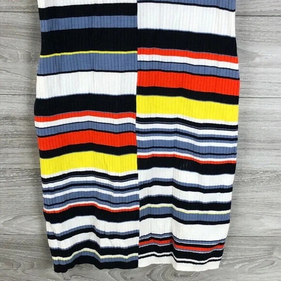 RAG & BONE Mason Striped Sleeveless Mini Dress In Navy Size Large - Picture 7 of 10